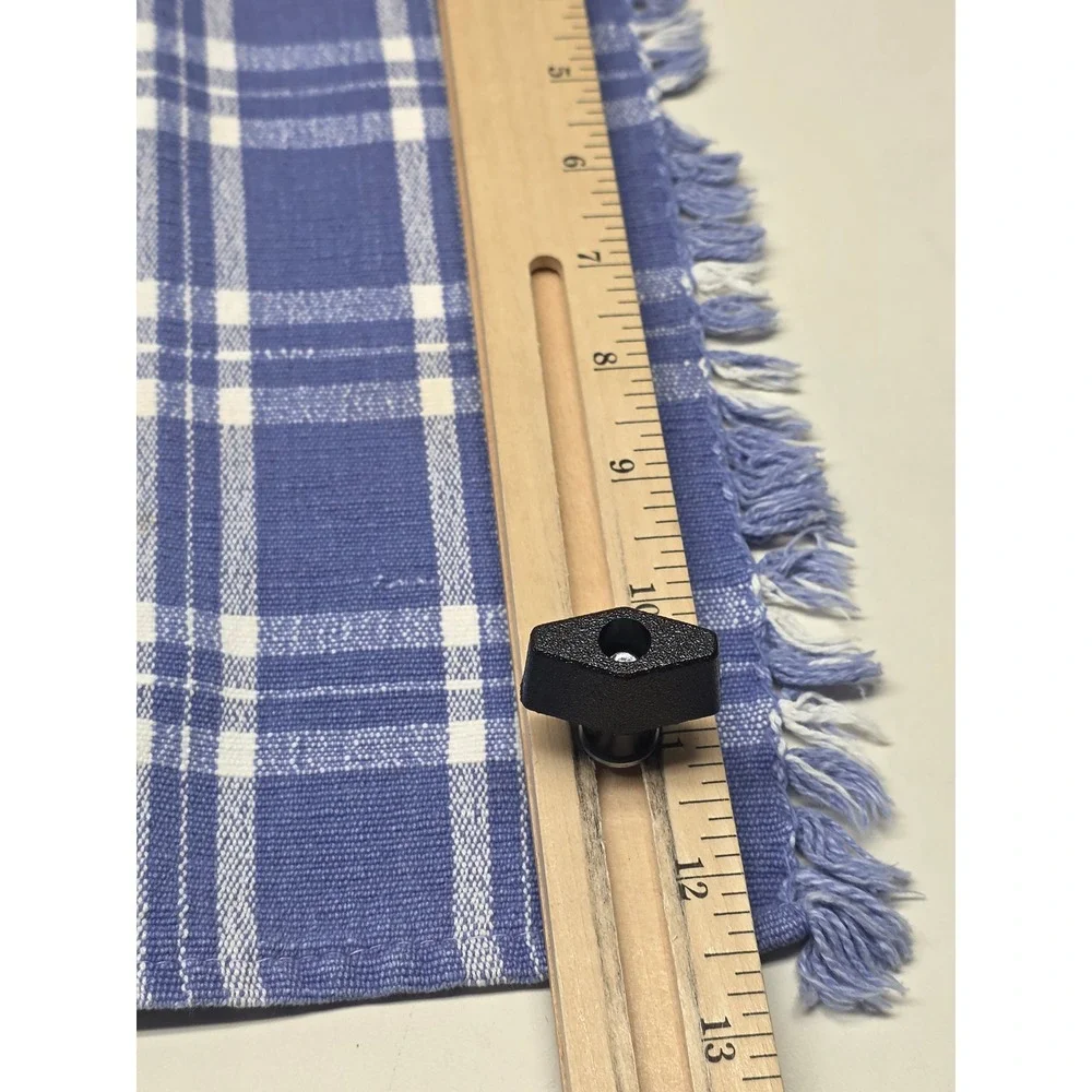 Blue White Plaid Woven Placemats Set of 5 Fringed Edge Farmhouse Country 18x12.5